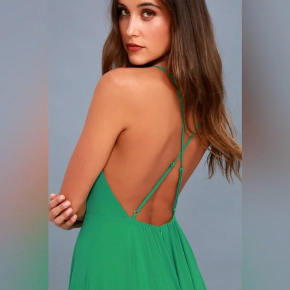 Lulus Mythical Kind of Love Green Maxi Dress small open back - Picture 5 of 10
